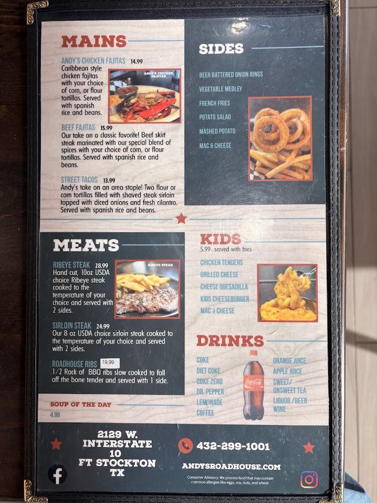 Andy's Roadhouse Menu image 3